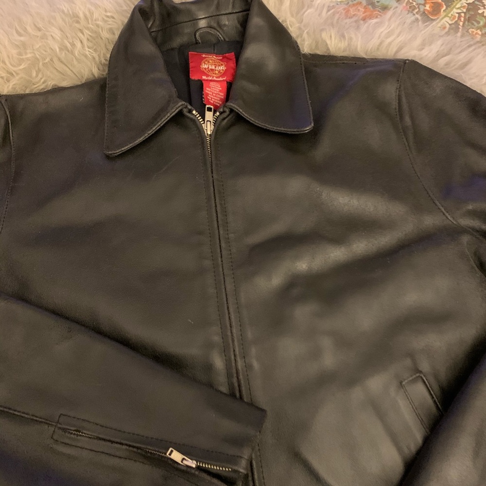 Gap Vintage Black Leather Jacket.